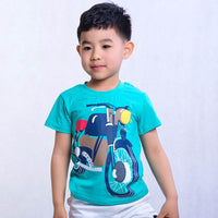 CUHK Boys' Cartoon Printed Children's T-shirt Trendy Children's Short-sleeved T-shirt