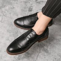 Soft Leather Lace-up Low-top Casual Shoes