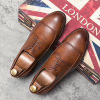 Soft Leather Lace-up Low-top Casual Shoes
