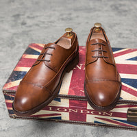 Soft Leather Lace-up Low-top Casual Shoes