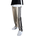 Cotton Loose Straight Leg Elastic Wide-leg Pants Striped Casual Pants Men's Sports Pants