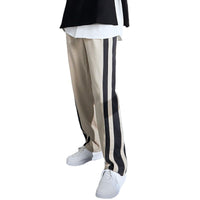 Cotton Loose Straight Leg Elastic Wide-leg Pants Striped Casual Pants Men's Sports Pants