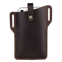 Hummer Paul Leather Men's Belt Cell Phone Bag Retro Crazy Horse Leather Cell Phone Waist Bag