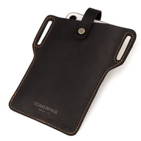 Hummer Paul Leather Men's Belt Cell Phone Bag Retro Crazy Horse Leather Cell Phone Waist Bag
