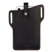 Hummer Paul Leather Men's Belt Cell Phone Bag Retro Crazy Horse Leather Cell Phone Waist Bag