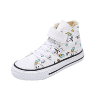 Children's Rainbow High-Top Velcro Cartoon Sneakers