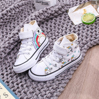Children's Rainbow High-Top Velcro Cartoon Sneakers