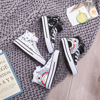 Children's Rainbow High-Top Velcro Cartoon Sneakers