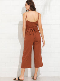 European And American Women's Cropped Trousers Jumpsuit