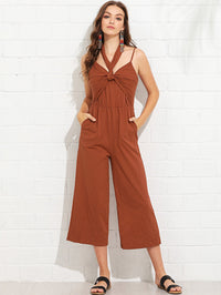 European And American Women's Cropped Trousers Jumpsuit