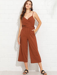 European And American Women's Cropped Trousers Jumpsuit