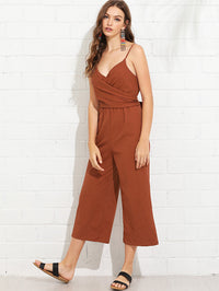 European And American Women's Cropped Trousers Jumpsuit