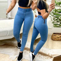 Cross-Border E-Commerce Independent Station European And American New Women's Clothing Blue Jeans With Belt