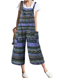 Women's Bohemian Jumpsuit Loose Casual Suspenders Wide Leg Pants Women