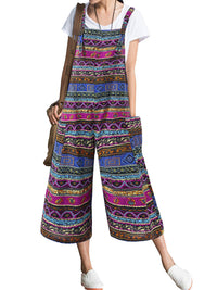 Women's Bohemian Jumpsuit Loose Casual Suspenders Wide Leg Pants Women