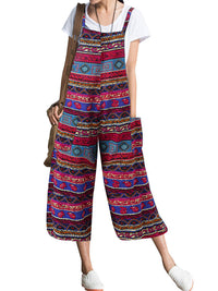 Women's Bohemian Jumpsuit Loose Casual Suspenders Wide Leg Pants Women