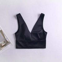 Summer New Style Short Sexy Slim Silk Satin Texture Vest Women