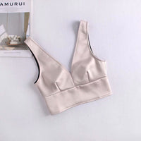 Summer New Style Short Sexy Slim Silk Satin Texture Vest Women