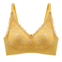 Latex Antibacterial Non-marking Lace Underwear No Steel Ring Gathers Comfortable Beautiful Back Bra Women