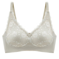 Latex Antibacterial Non-marking Lace Underwear No Steel Ring Gathers Comfortable Beautiful Back Bra Women