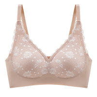 Latex Antibacterial Non-marking Lace Underwear No Steel Ring Gathers Comfortable Beautiful Back Bra Women