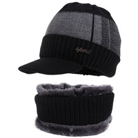 New Hat Bib Two-Piece Men's Knitted Hat Bib Autumn And Winter Plus Wool Cap Warm Woolen Hat
