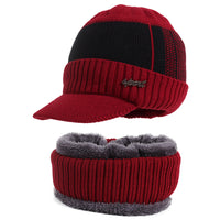 New Hat Bib Two-Piece Men's Knitted Hat Bib Autumn And Winter Plus Wool Cap Warm Woolen Hat