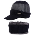 New Hat Bib Two-Piece Men's Knitted Hat Bib Autumn And Winter Plus Wool Cap Warm Woolen Hat