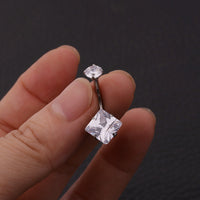 Stainless Steel Body Piercing Jewelry Inner Teeth Zircon Belly Nail Belly Button Ring
