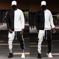 Stitching Contrast Color Pullover Sweater Suit