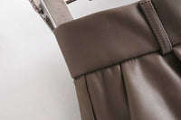 Simple Style Sexy High Waist Leather Shorts