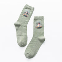 Little Girl Pattern Socks Women