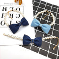 Pet Neck Chain Cat Dog Accessories Pearl Necklace Denim Bow Pendant cute Princess bib