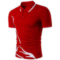 Mens Printed Lapel Short-sleeved T-shirt