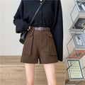 Net Red Super Hot Water Wash All-match High-waisted Wide-leg Pants Women Casual Shorts