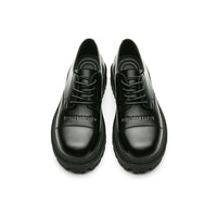 Casual Black Thick-heeled Shoes With Thick Soles And Big Toe Straps