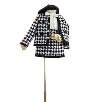 Autumn And Winter Clothes, Western Style, European And American Style Girls' Casual Suit, Girl's Small Fragrance Style Sub-Coat And Short Skirt Two-Piece Set
