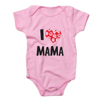 DERMSPE  Funny Super Mama Papa Printed Baby Romper New Fashion Boys Girls Jumpsuit Soft Short Sleeved O Neck Bodysuit 0-24M