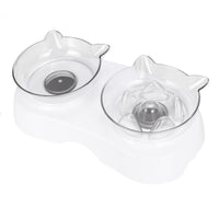 Protect The Cervical Spine Plastic Cat Bowl With Oblique Mouth Double Bowl
