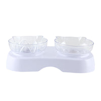 Protect The Cervical Spine Plastic Cat Bowl With Oblique Mouth Double Bowl