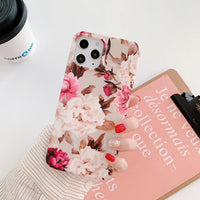 Retro literary small flower leaf phone case