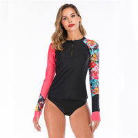 European And American Long-sleeved Surfing Suit Sunscreen Split Triangle Diving Suit Women Swimsuit