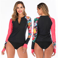 European And American Long-sleeved Surfing Suit Sunscreen Split Triangle Diving Suit Women Swimsuit