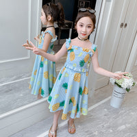 Summer Little Fresh Princess Skirt Girl'S Suspender Vest Of Long Dress Suit