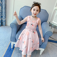 Summer Little Fresh Princess Skirt Girl'S Suspender Vest Of Long Dress Suit