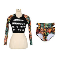 Manufacturer Direct Sale Special Price Female Swimsuit Split High Waist Bikini Three Piece Long Sleeve Sunscreen Suit Diving Suit Hot Spring