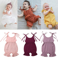 New Arrivals Newborn Toddler Baby Girls Sleeveless Solid Romper Jumpsuit Outfit