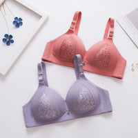 Comfortable Middle-Aged Man With Sexy Small Chest Gathered Bra Without Steel Ring