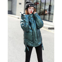 Shiny Korean Style Down Padded Jacket Women'S Short Winter Clothes New Small Disposable Padded Jacket