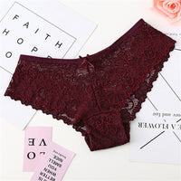 Underpants Women's Low-Waist Lace Sexy Hot Full Transparent Girl's Seamless Briefs Cover Buttocks Big Size
